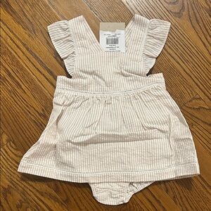 Little White Company Striped Cream Kids Romper